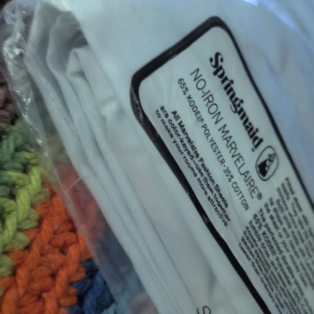Vintange 80s Springmaid Full‎ Fitted White Sheet Pillowcases NIP Marvelaire